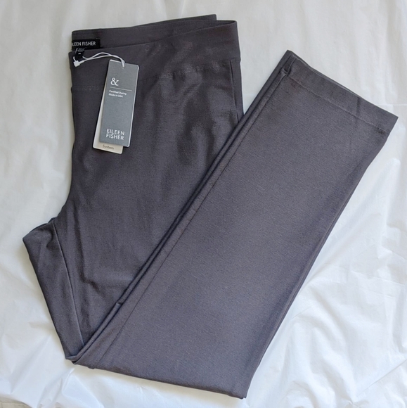 Eileen Fisher Slim Ankle Pant With Yoke in Cinder - Picture 2 of 4
